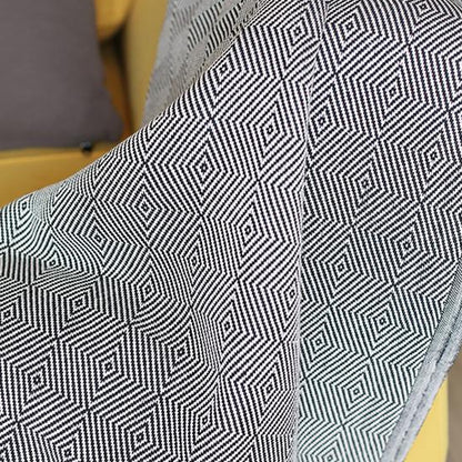 70" Geometric Handwoven Throw Blankets In Blue or Black