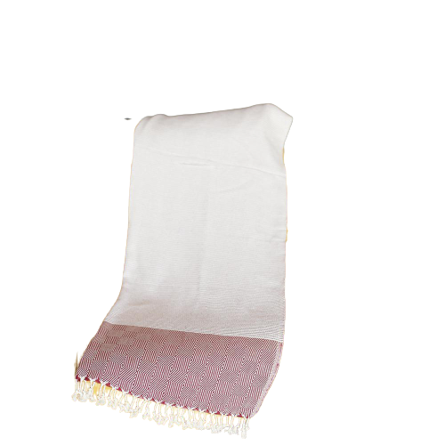 70" Turkish Cotton Handwoven Throw Blanket In Red