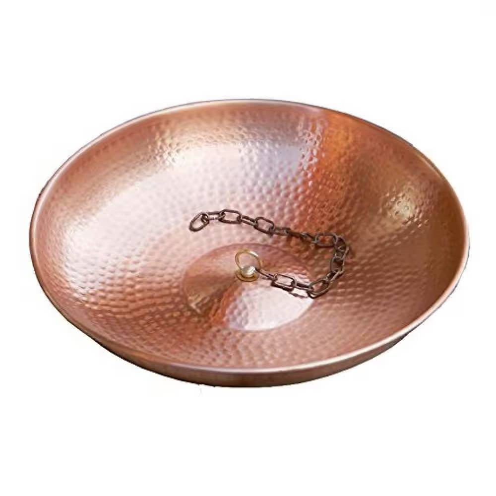 8.5 ft. Copper Umbrella Rain Chain with Optional Basin BUNDLE