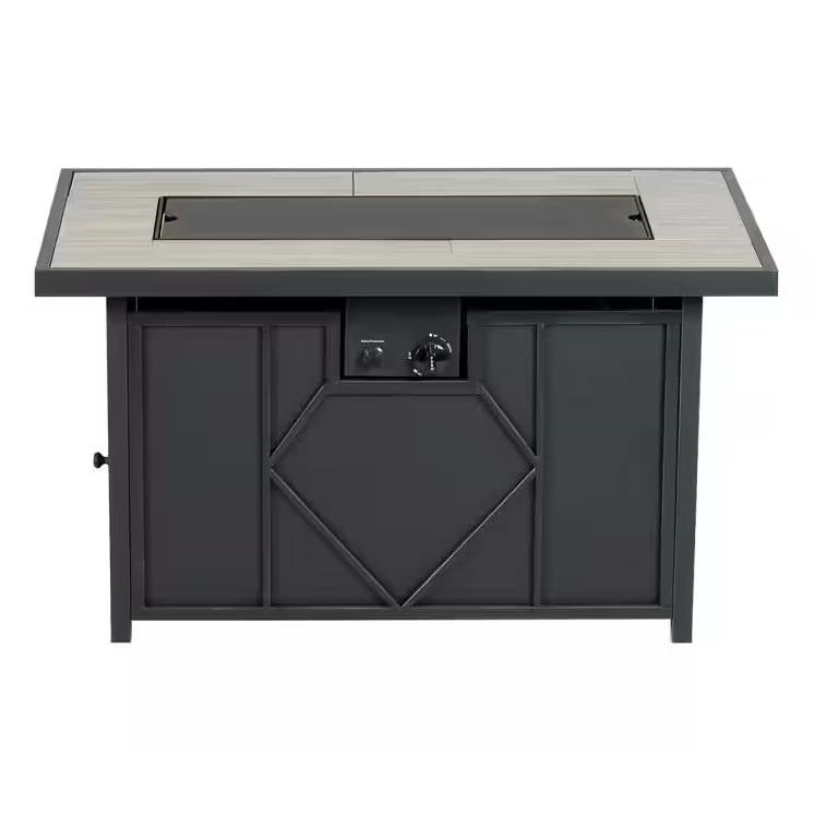 Outdoor Propane Gas Fire Pit Patio Table with Blue Fire Glass