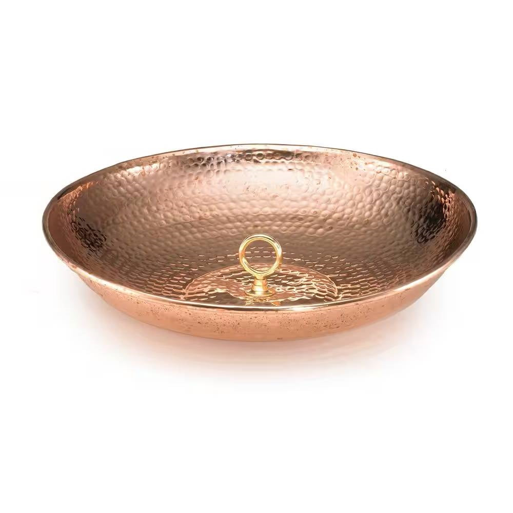 8.5 ft. Copper Umbrella Rain Chain with Optional Basin BUNDLE